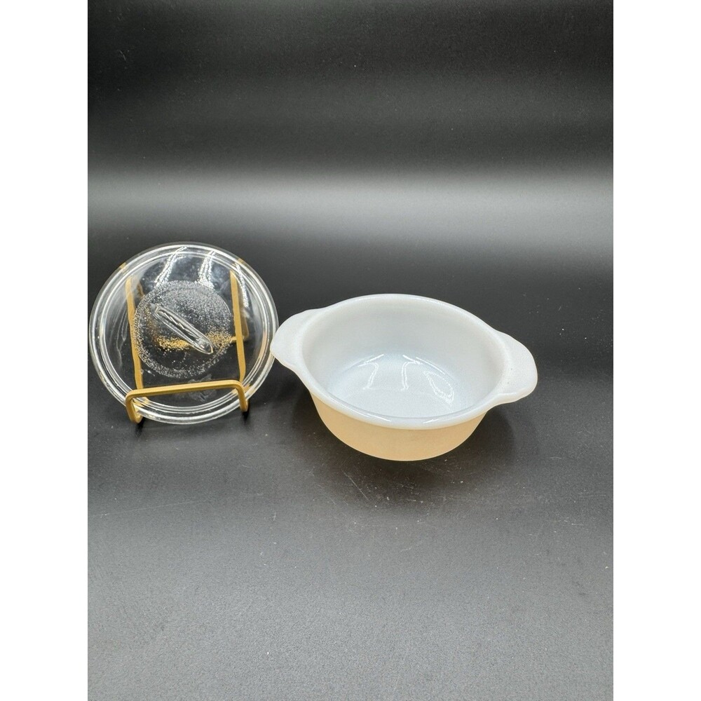 Fire King Vintage Peach Blossom 1 PT Casserole Dish with Lid